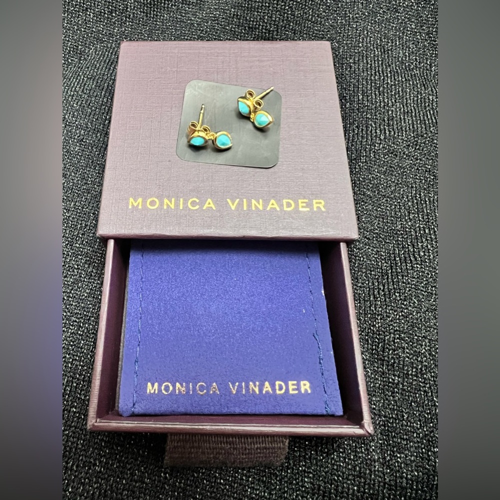 Monica Vinader double turquoise teardrops earings